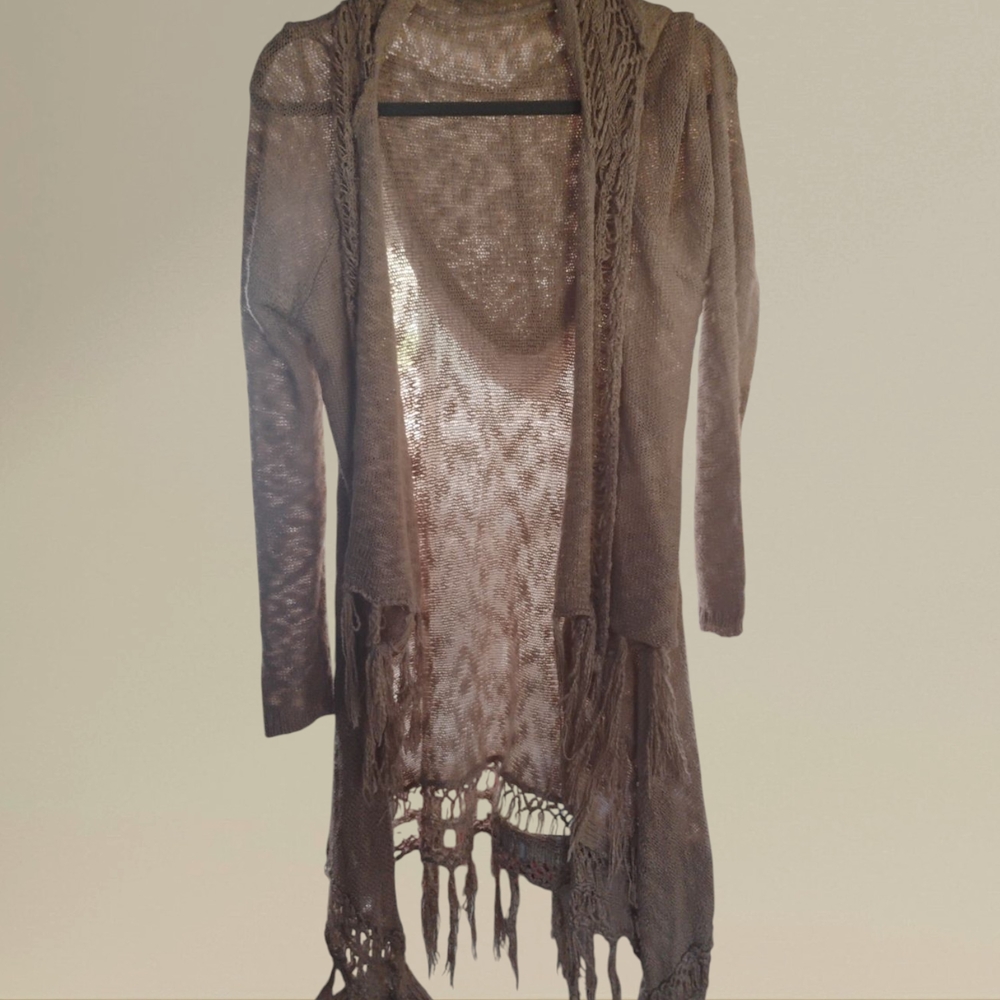 Daytrip Brown Open-Front Cardigan